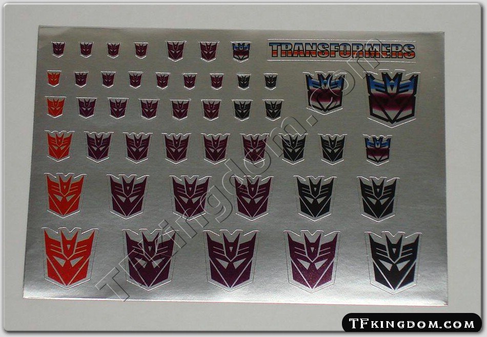 Transformers G1 Decepticon Symbol Sticker Decal Sheet 2