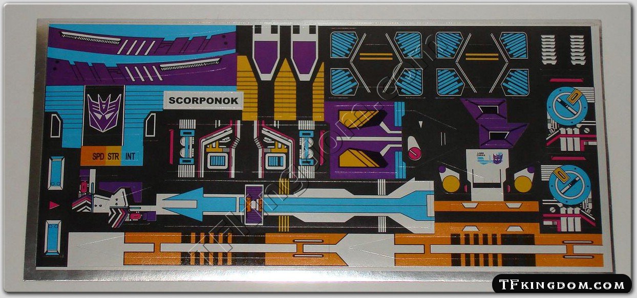 Transformers G1 Scorponok Sticker Decal Sheet