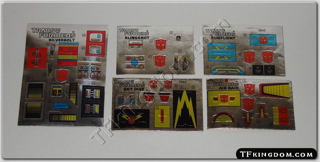Transformers G1 Superion Set Sticker Decal Sheet