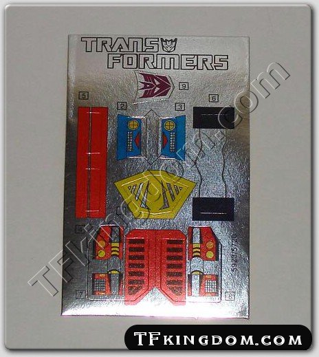 Transformers G1 Bombshell Sticker Decal Sheet
