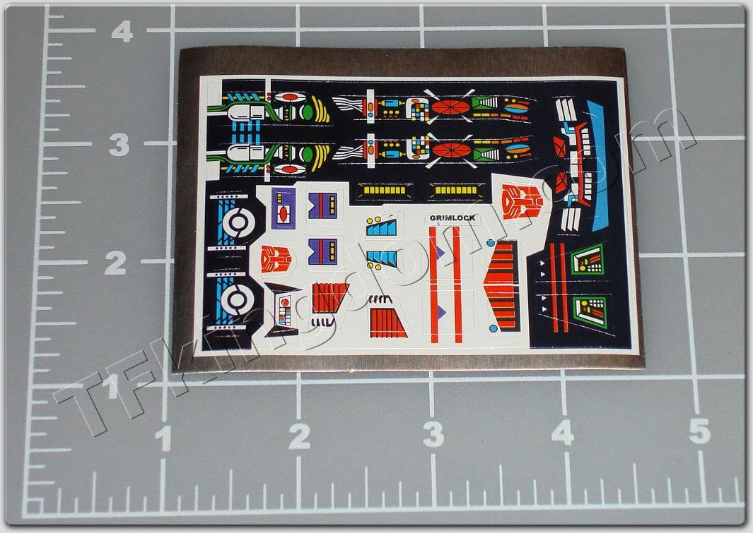 Transformers G1 Grimlock Sticker Decal Sheet