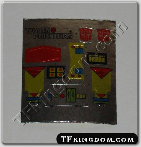 Transformers G1 Kup Sticker Decal Sheet