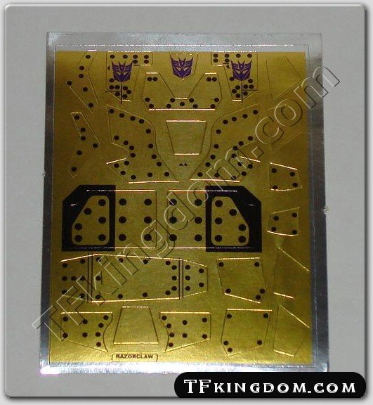 Transformers G1 Razorclaw Sticker Decal Sheet