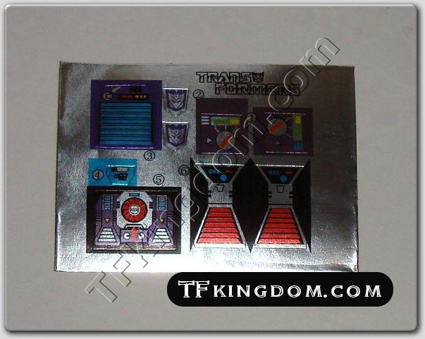 Transformers G1 Reflector Sticker Decal Sheet