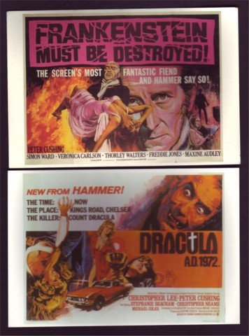 4 X HAMMER POSTCARDS ALL UNUSED