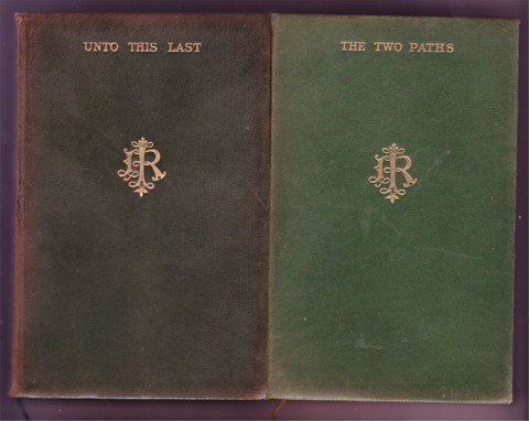 UNTO THIS LAST AND THE TWO PATHS JOHN RUSKIN 2 SM FULL LEATHER