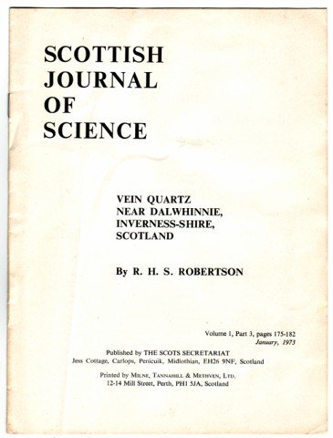 VEIN QUARTZ NEAR DALWHINNIE SCOTTISH JOURNAL OF SCIENCE PAPER