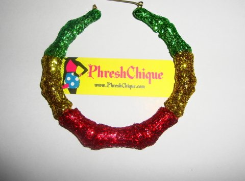 "RASTA" Bamboo Hoops