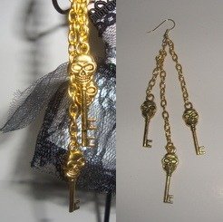 Skull Keys Dangle earrings
