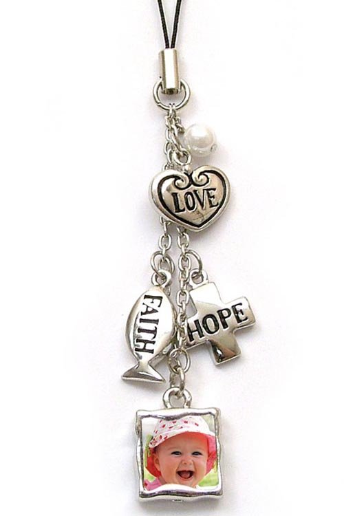 Cell Phone Charm - Faith, Hope & Love