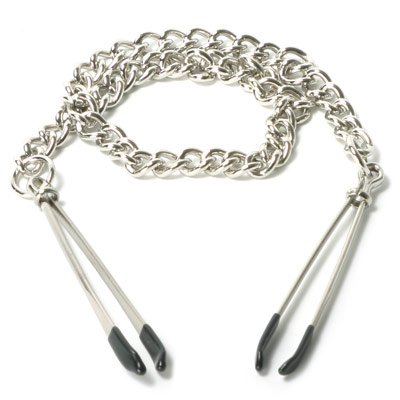 Kinky Bondage Nipple Tweezer Clamps w/ Chain Labia NIB