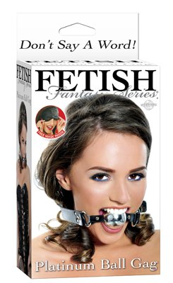 Fetish Fantasy Platinum Silver Ball Gag w/Leather Strap