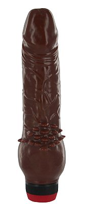 Brown 8" Vibe Penis Cock w/ Clit Nubs