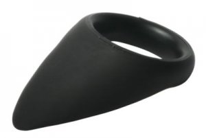 Tantus Silicone Black Cock Ring ~ Tear drop Penis Sling