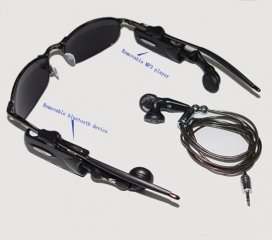 Sunglasses with 1GB MP3 Player and bluetooth Headset