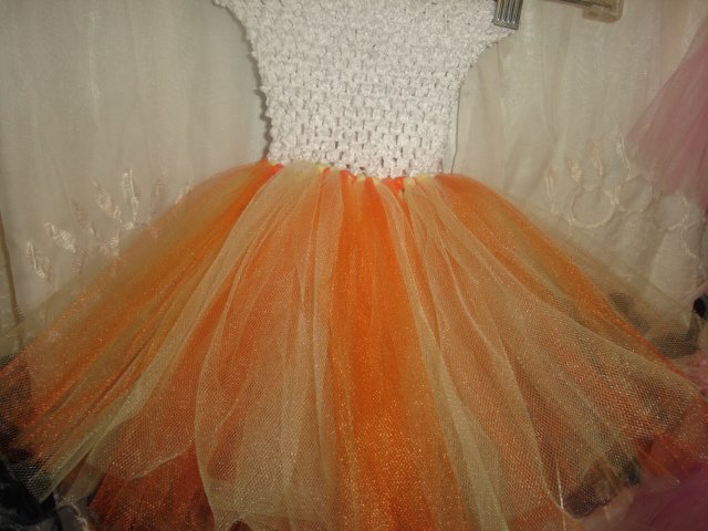 HANDMADE candy corn colors orange maize white TUTU DRESS