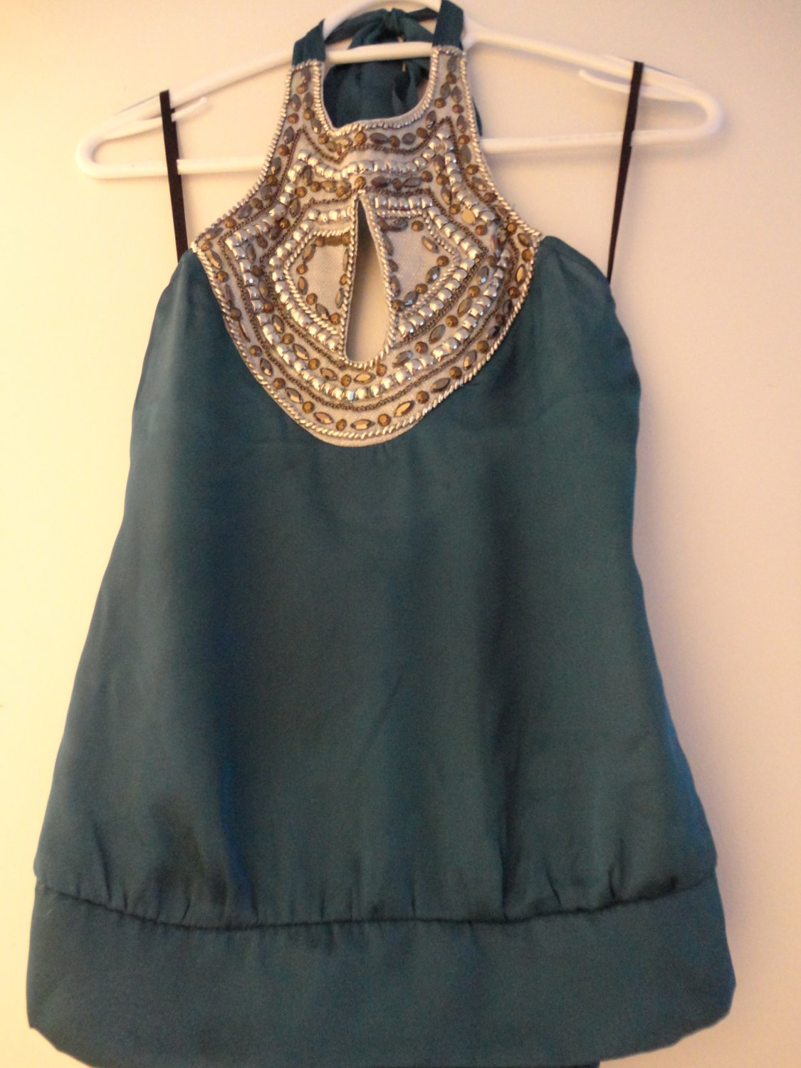 Mixed Embellished Halter Top