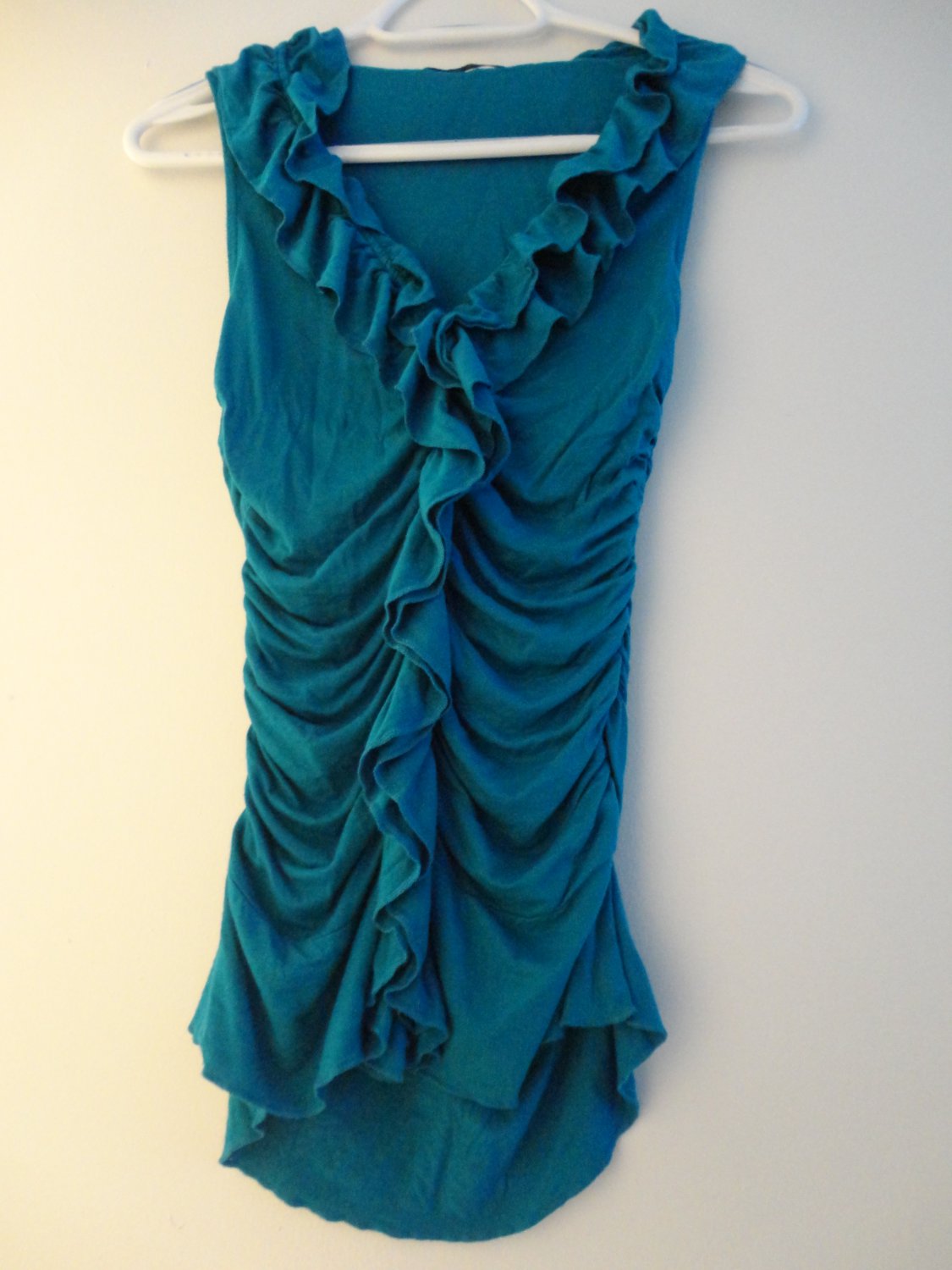Sweet Forever18 Ruffled Nylon Stretch Shirt Small