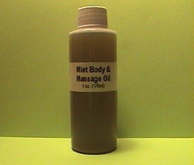 Mint Body & Massage Oil, all natural, 5 oz.