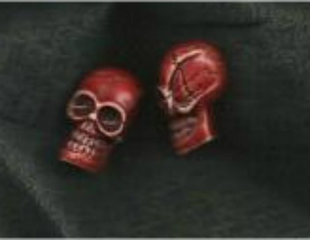 Two Red Skull Beads