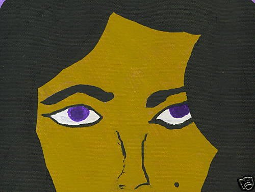 ARTIST SIGNED PAINTING ON CANVAS LIZ ELIZABETH TAYLOR