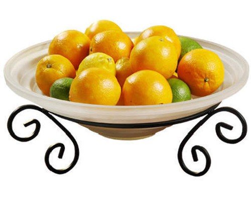 Andiamo Frosted Glass Bowl with Stand Huge centerpiece