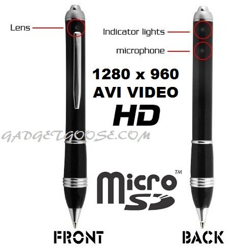 MOTION DETECTION SPY CAMERA PEN - Video & Audio !