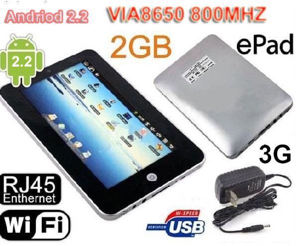 7 Inch ANDROID 2.2 TABLET ePAD- WIFI & LAN - ON SALE NOW !!!