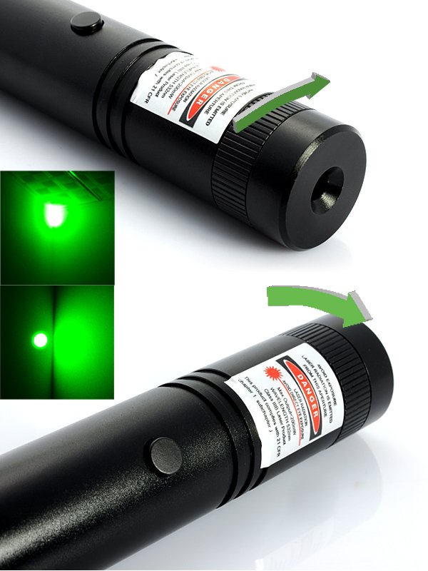 Extra Strong 200mW Green Laser Pointer (Adjustable Focus, Lock Switch)