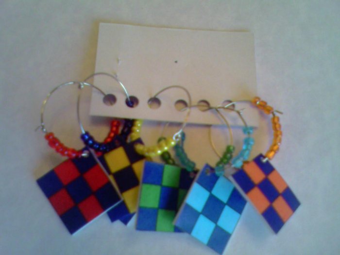 Quilt block wine charms