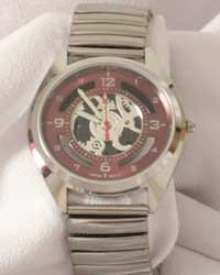 Montres Carlo Men's Red Face Watch W/Flex Band