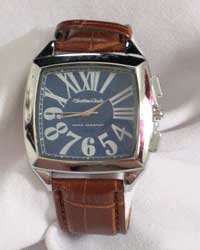 Montres Carlo Red Leather Band Men's Watch