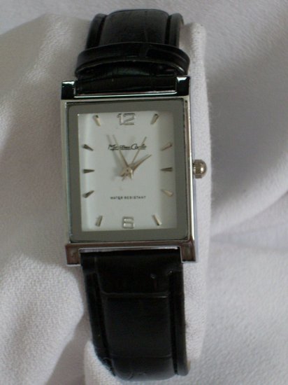 Montres Carlo Unisex Rectangular Watch W/Black Leather Band