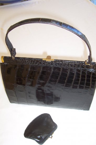Luxurious Women's Black Alligator Handbag
