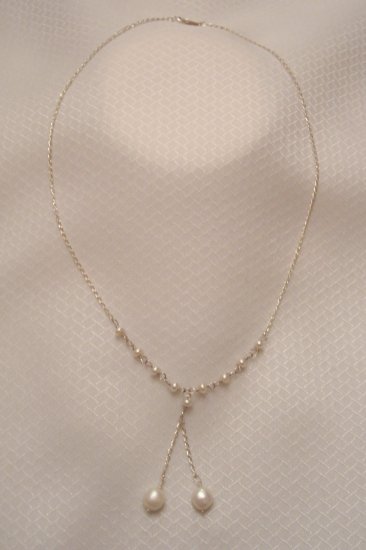 Sterling Silver Necklace With Natural Sea Pearls