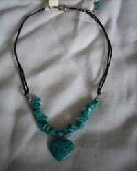 Natural Turquoise Necklace With A Turquoise Heart Pendant