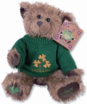 13" Irish Bear w/Green Sweater