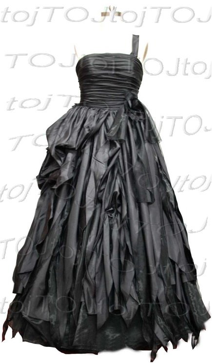 Strapless/One shoulder A-line evening dress-CH001