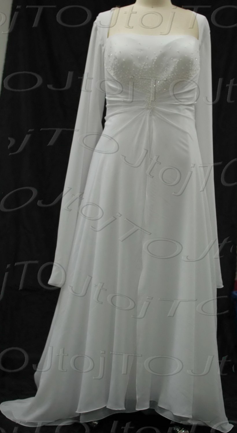 Long sleeves A-line wedding gown-CH0118