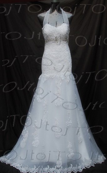 Cap sleeves mermaid wedding gown-Har32