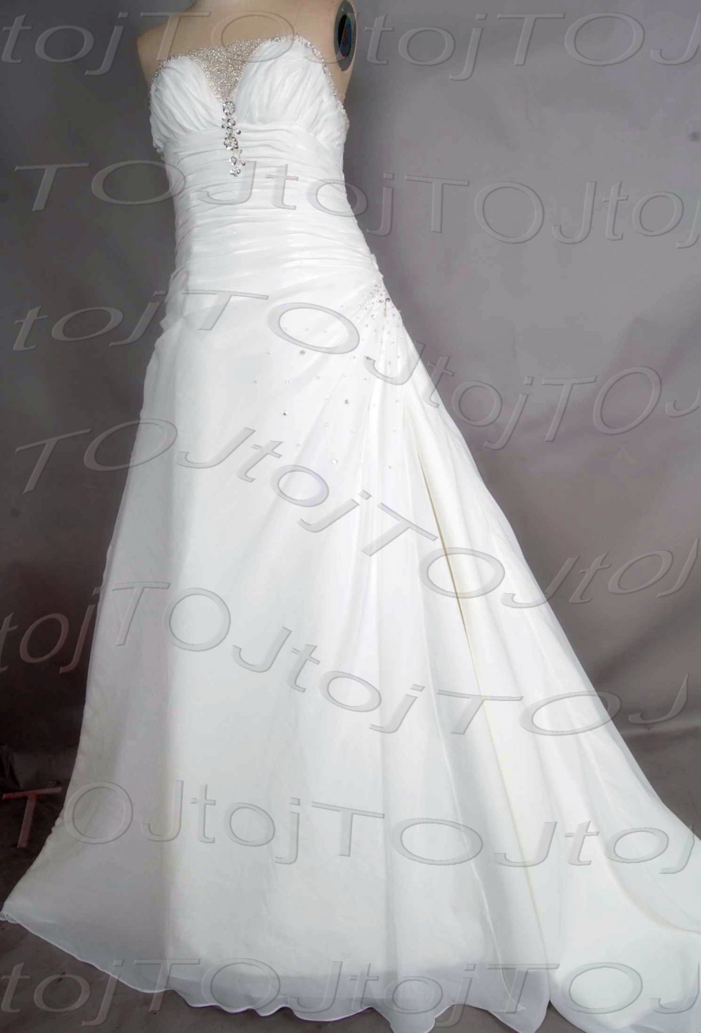 Strapless A-line wedding gown-DWG0869