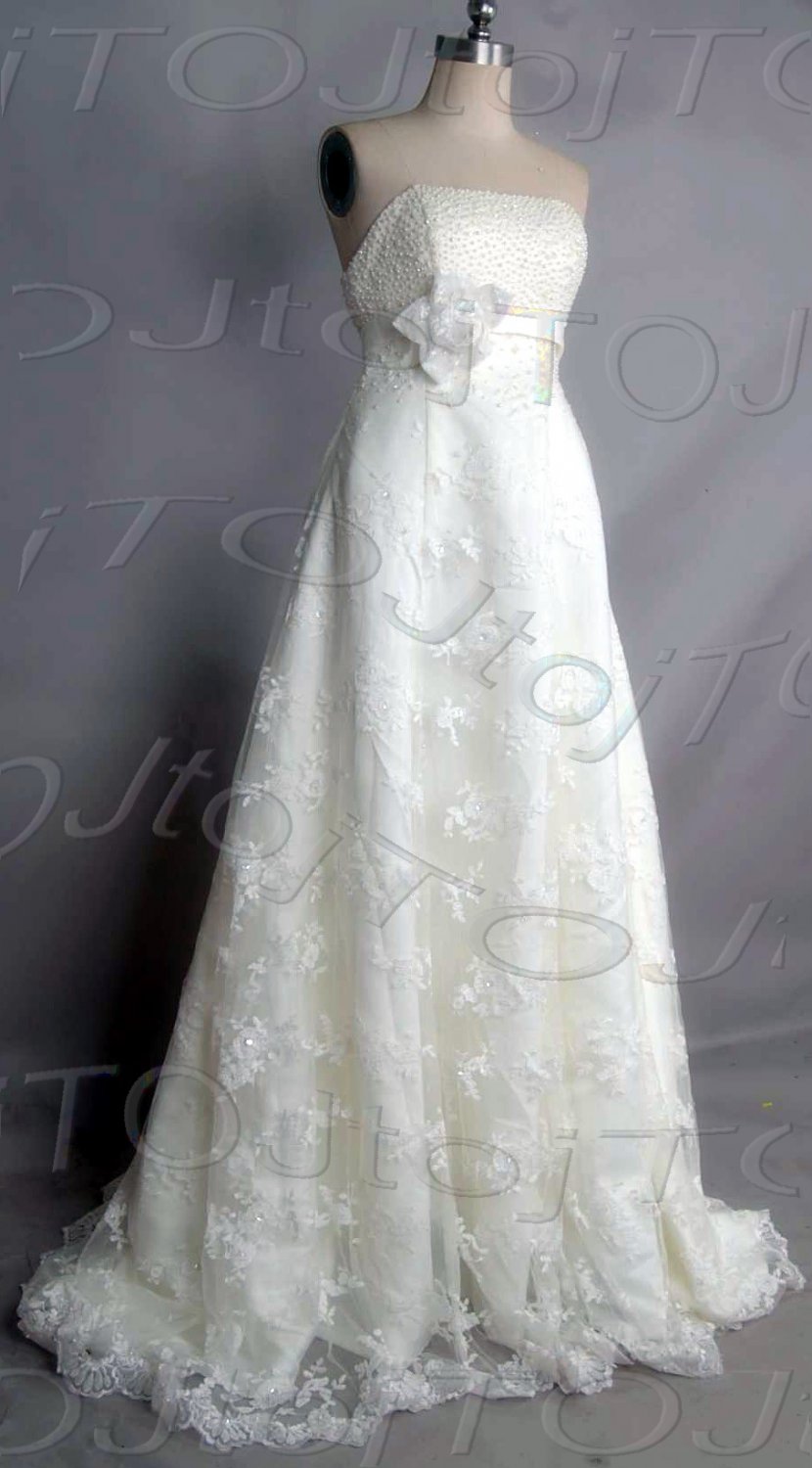 Strapless empire wedding gown-DWG0894