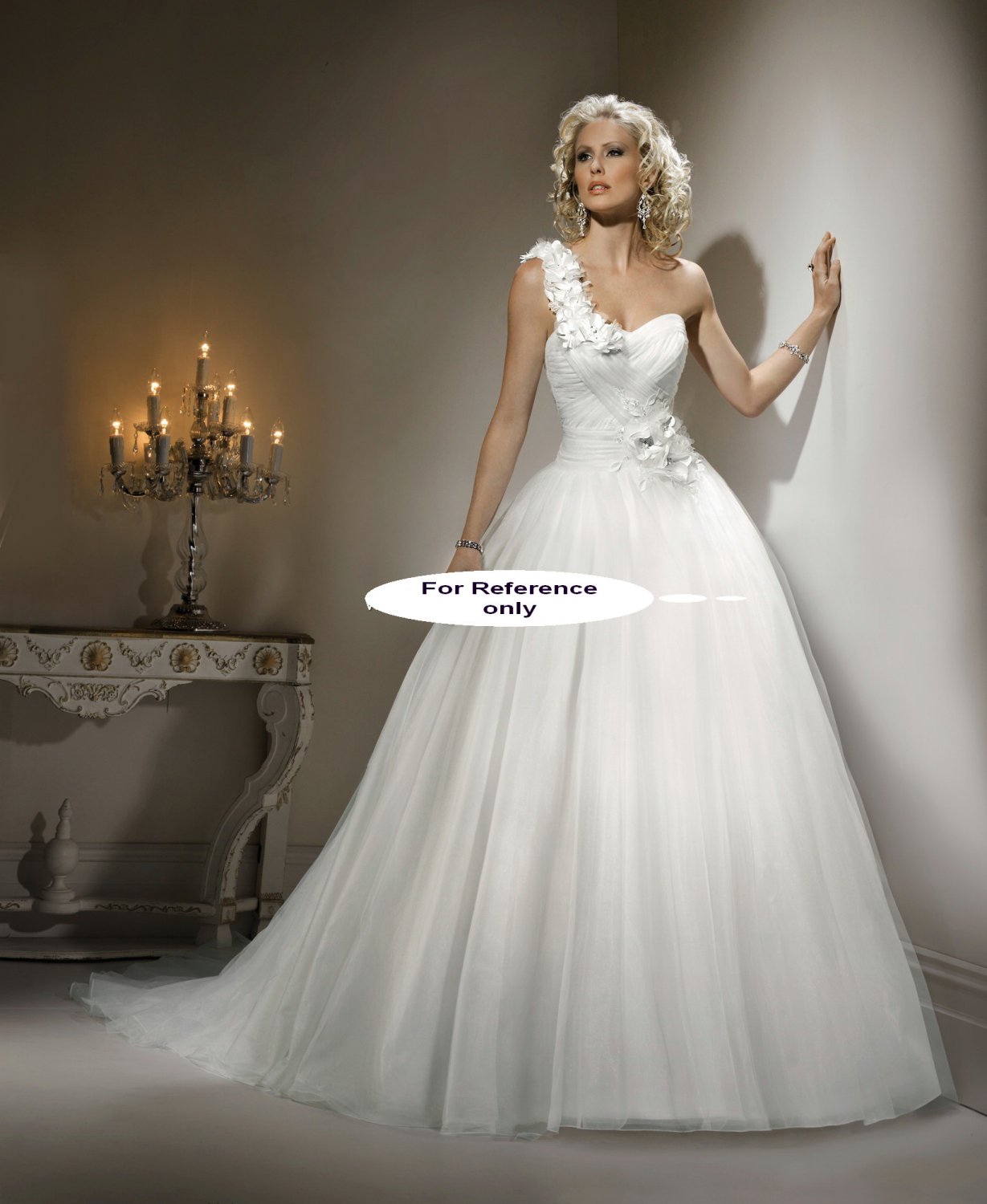 Sweet heart one shoulder ball gown-1424