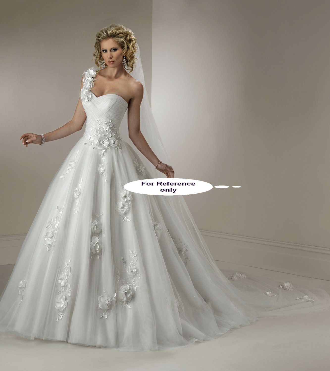 Sweet heart one shoulder ball gown-1425