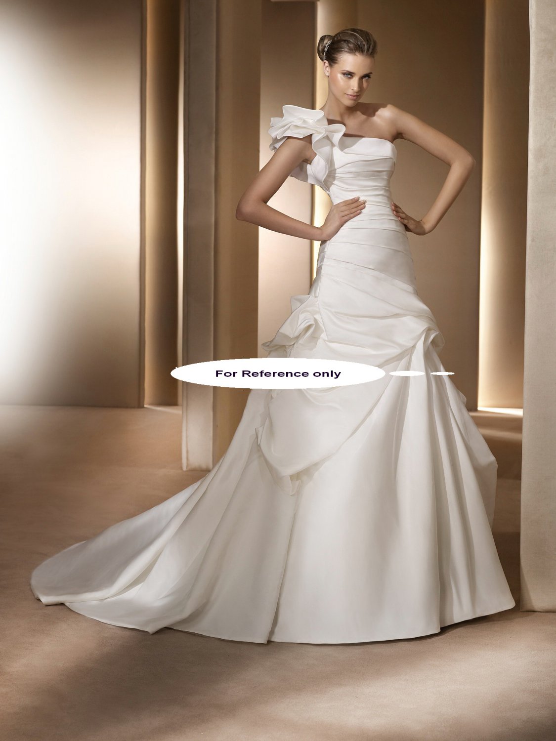 One shoulder mermaid wedding gown-Alora