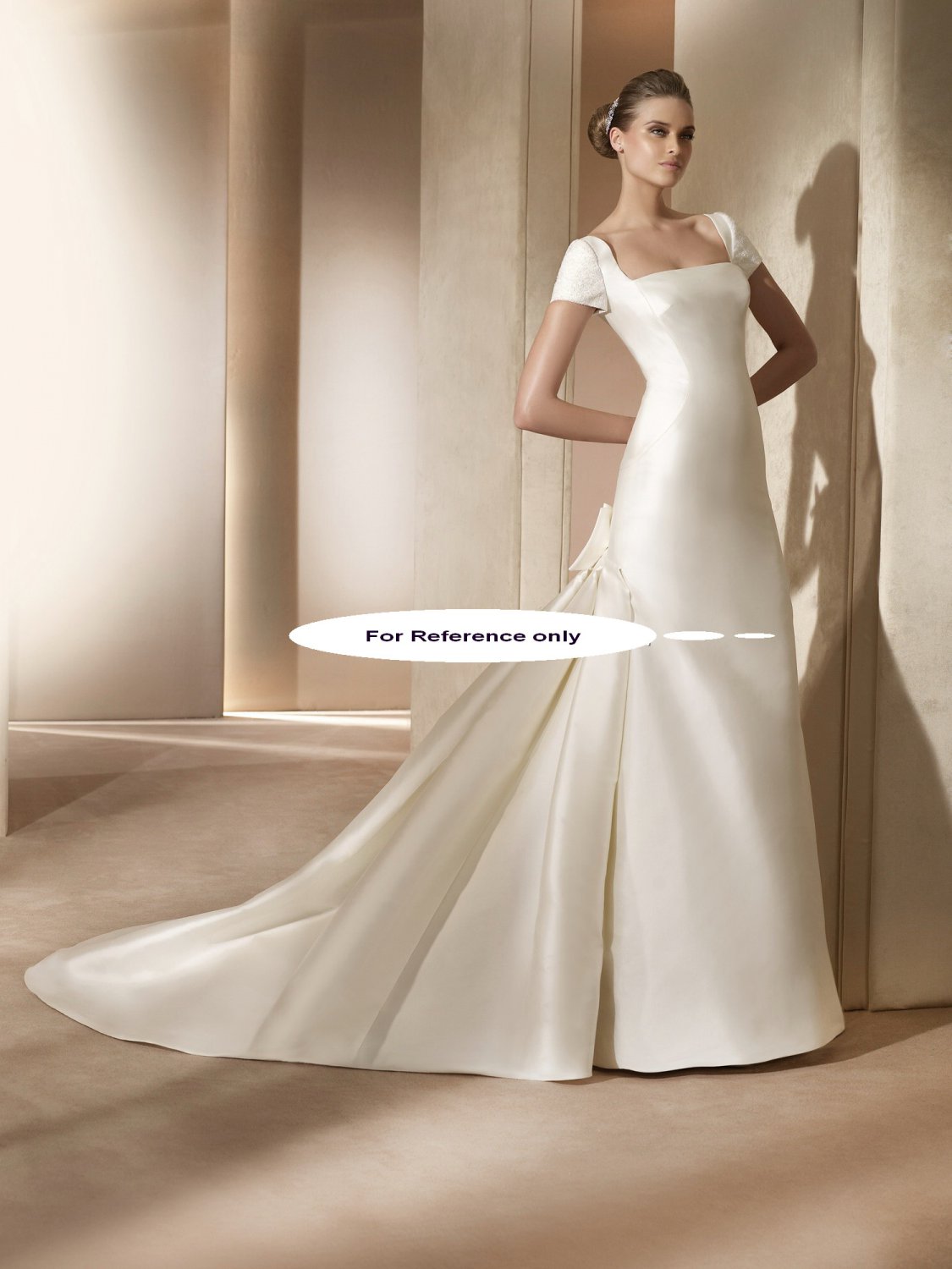 Square neck sheathwedding gown-Amatista