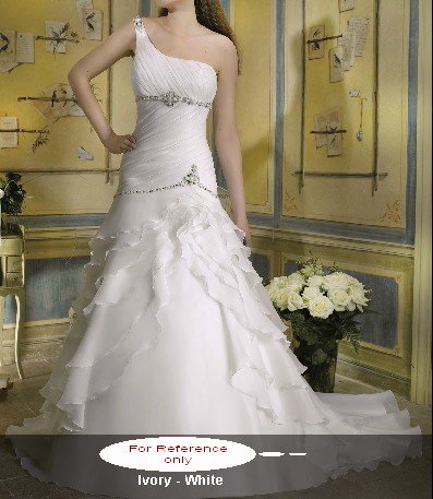 One shoulder mermaid wedding gown-WG814