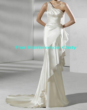 One shoulder mermaid wedding gown-WG818