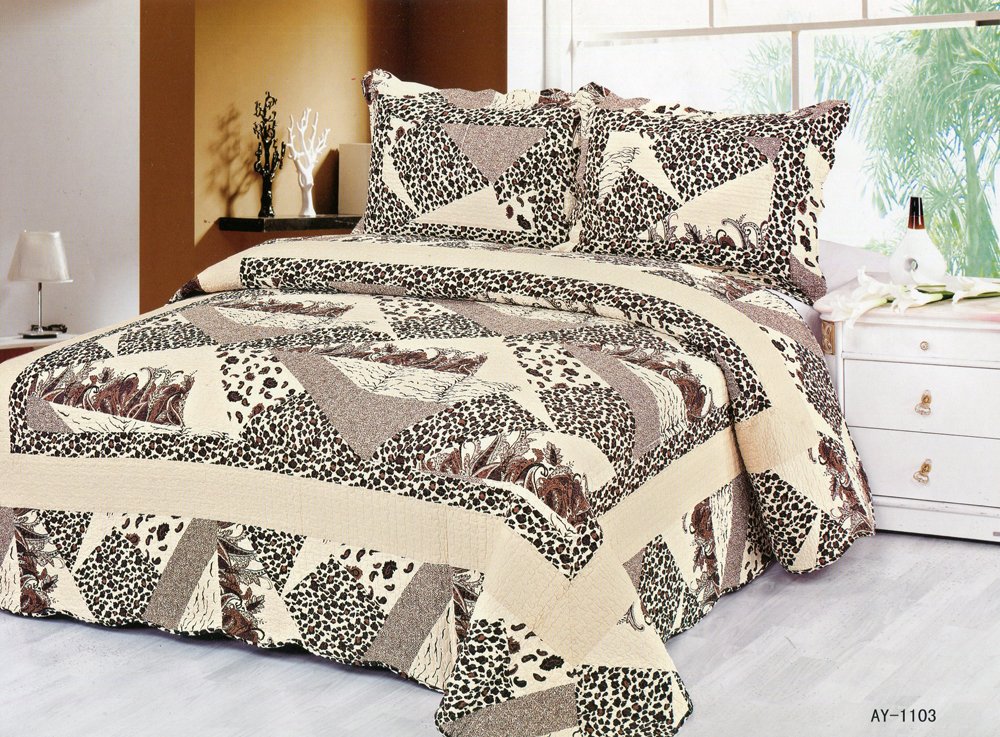 4pcs brown color bedding set AY-1103