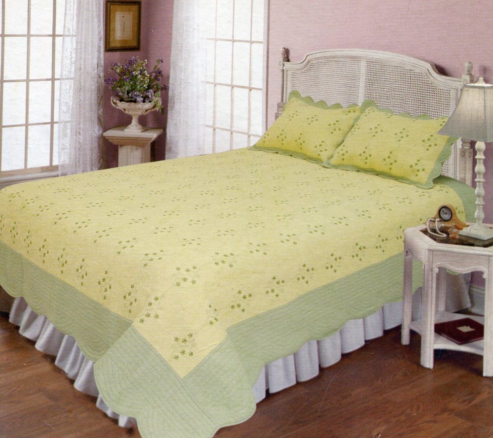 4pcs yellow and olive color bedding set AY-1106